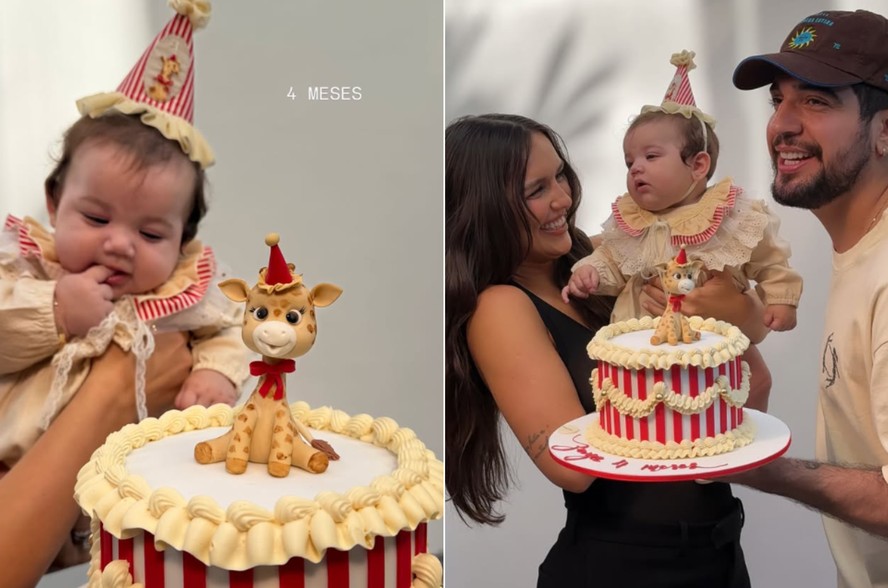 Rafa Kalimann e Nattan celebram quatro meses da filha Zuza com festinha especial; veja fotos