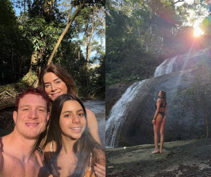 Leticia Spiller curte dia em cachoeira com filhos e celebra “bençãos da vida”