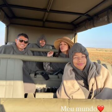 Fora da Copa, Thiago Silva curte viagem em família na Tanzânia