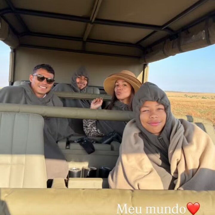 Fora da Copa, Thiago Silva curte viagem em família na Tanzânia