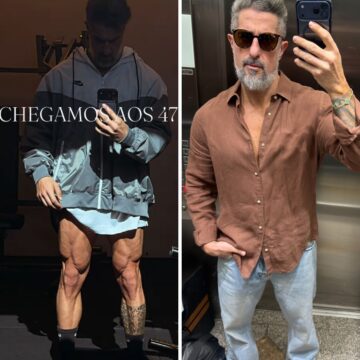 Aos 47 anos, Marcos Mion ostenta pernas musculosas e impressiona fãs: ‘Dormiu no formol’