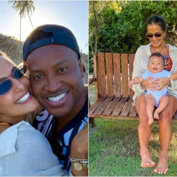 Com Thiaguinho e Bento, Carol Peixinho desembarca na Bahia e revela foto favorita do filho