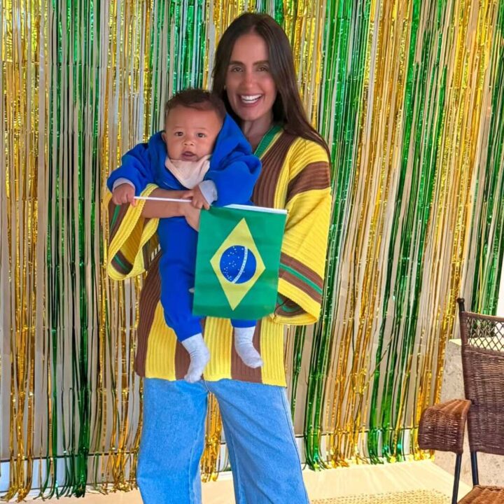 Carol Peixinho encanta ao mostrar filho Bento em sua primeira Copa do Mundo