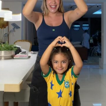 Lore Improta e filha Liz encantam fãs com dança especial antes da estreia do Brasil na Copa do Mundo