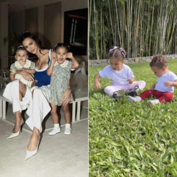 Bruna Biancardi mostra filhas Mavie e Mel brincando ao ar livre; veja