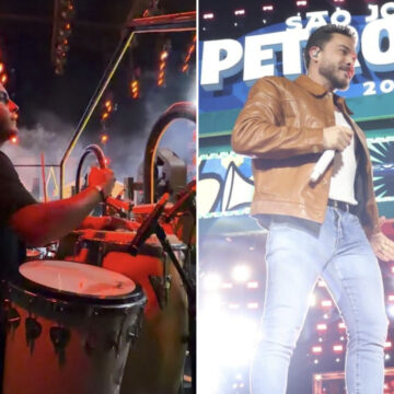 Marcelo Sangalo chama atenção ao tocar em show de Wesley Safadão no São João de Petrolina; vídeo