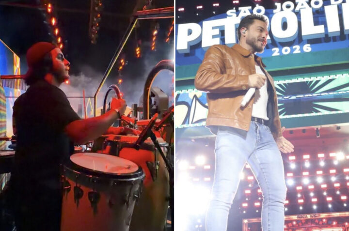 Marcelo Sangalo chama atenção ao tocar em show de Wesley Safadão no São João de Petrolina; vídeo