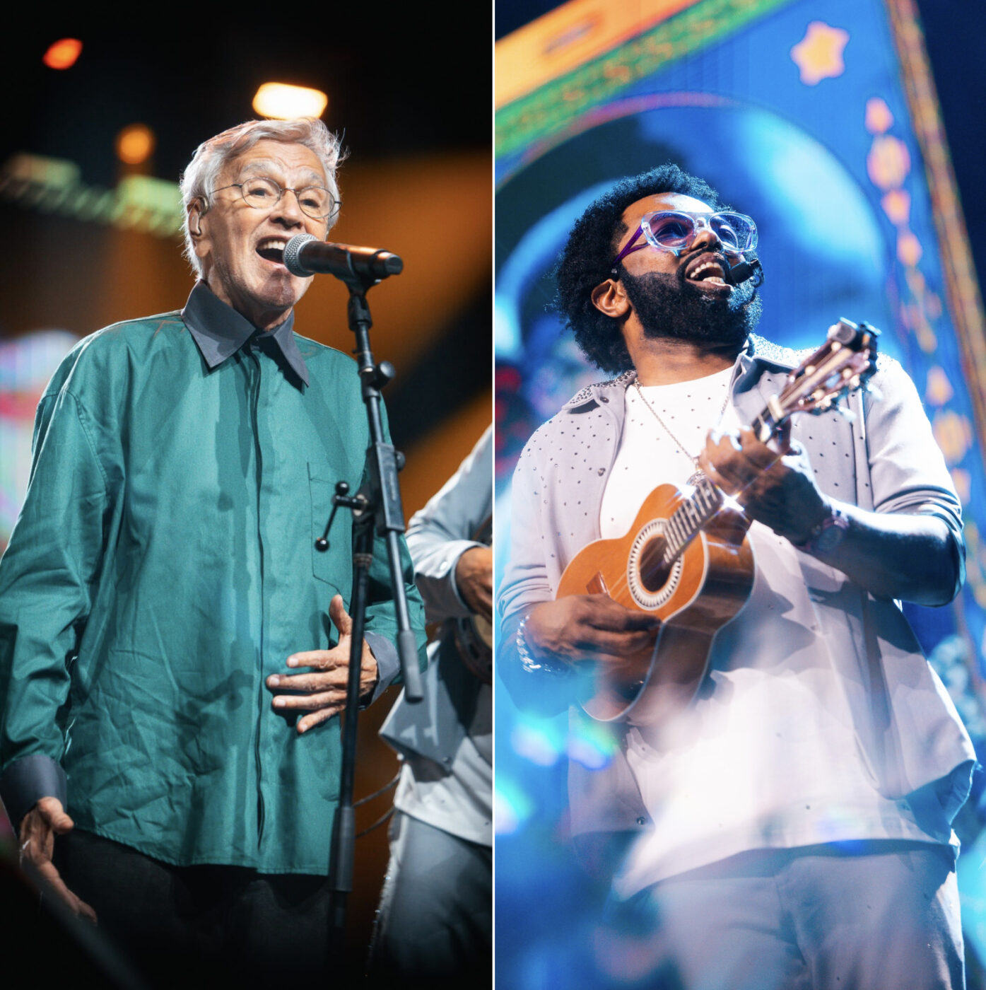 Caetano Veloso emociona público ao cantar com Xande de Pilares em estreia da turnê “Tava Escrito”; veja