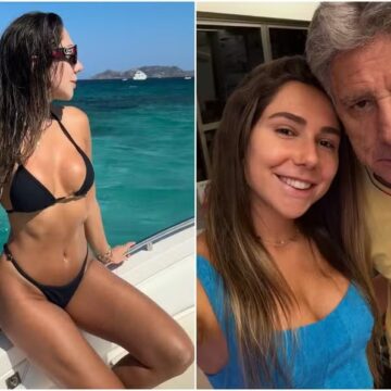 Filha de Renato Gaúcho, Carol Portaluppi surge de biquíni preto em passeio de lancha