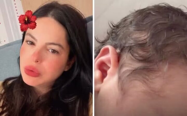 Cabeludo e ‘reclamão’: Sthefany Brito conta as primeiras impressões do filho recém-nascido