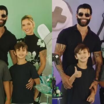 Andressa Suita e Gusttavo Lima celebram aniversários dos filhos com festa conjunta