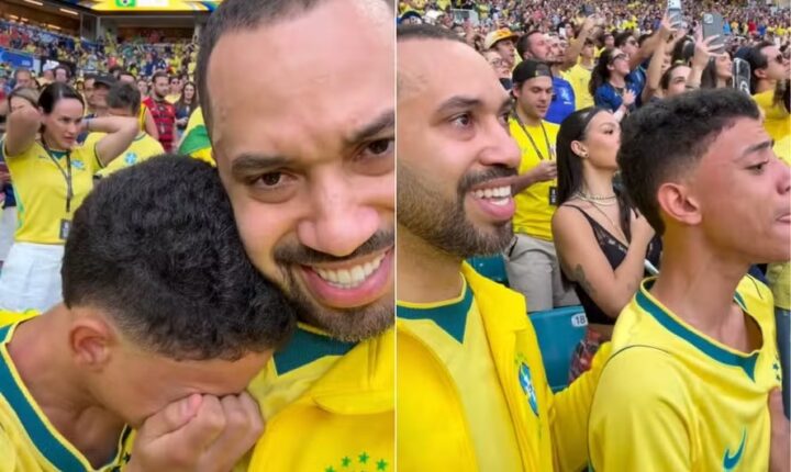 Gil do Vigor leva sobrinho para o jogo do Brasil na Copa e se emociona: ‘Vida diferente da que eu tive’