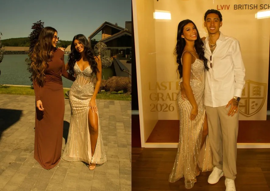 Filha de Léo Moura se forma após casar com ex-Fluminense e faz festa com familiares na Ucrânia