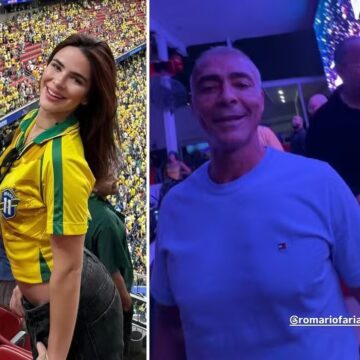 Romário celebra vitória da seleção em balada nos EUA com ex-affair que levou do Brasil