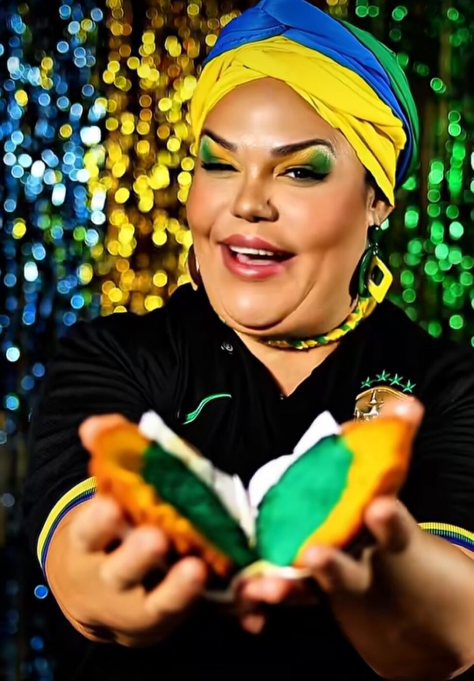 Baiana cria acarajé verde e amarelo para a Copa do Mundo