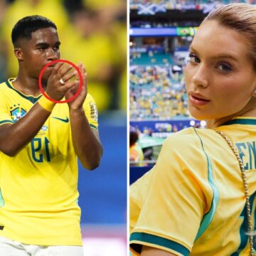 Endrick usa esparadrapo no dedo durante jogo do Brasil na Copa e detalhe chama atenção