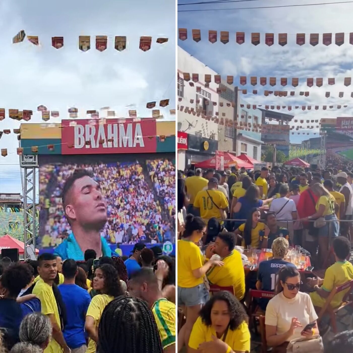 Largo da Saúde lota durante jogo do Brasil e vira palco da festa da torcida em Salvador