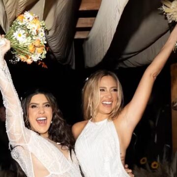 Confira o vestido de Lauana Prado para casamento com Tati Dias em Ubatuba