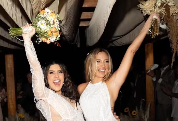 Confira o vestido de Lauana Prado para casamento com Tati Dias em Ubatuba