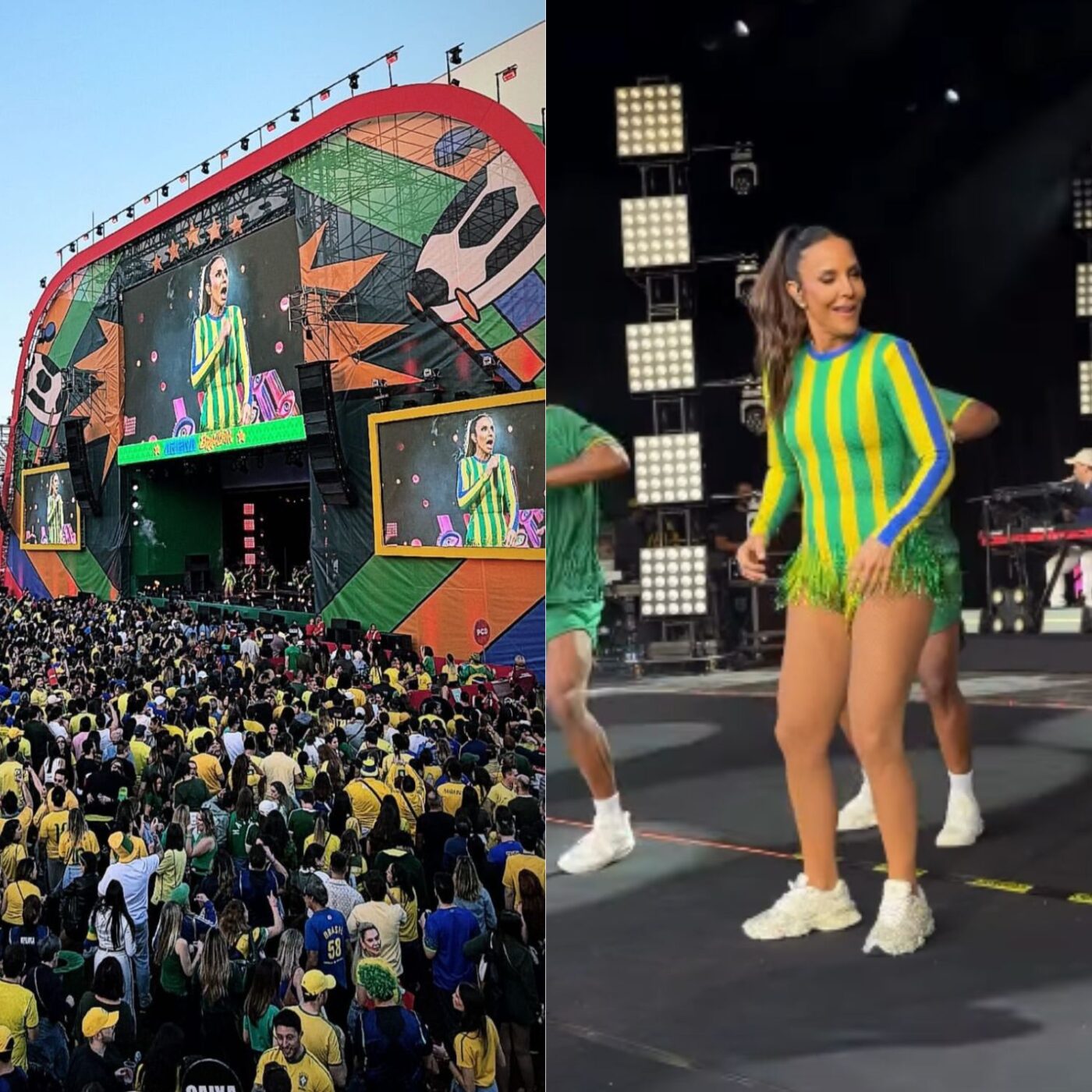 Ivete Sangalo anima torcida em São Paulo antes de estreia do Brasil na Copa