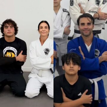 Ivete Sangalo treina jiu-jítsu ao lado de Daniel Cady e do filho em Salvador