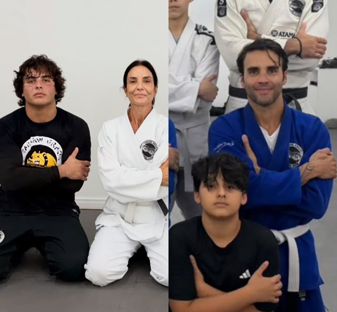 Ivete Sangalo treina jiu-jítsu ao lado de Daniel Cady e do filho em Salvador