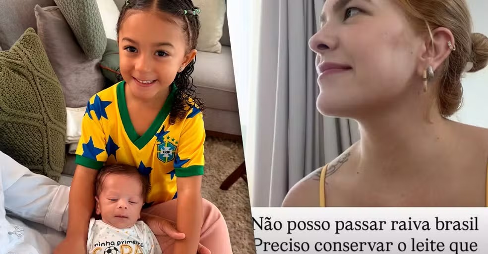 Lore Improta encanta ao mostrar filhos torcendo pelo Brasil: “Não posso passar raiva”