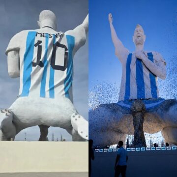 Messi ganha estatua gigante na Argentina e posição vira piada: ‘Coitado’