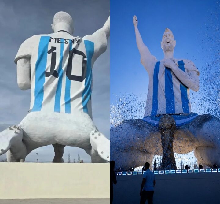 Messi ganha estatua gigante na Argentina e posição vira piada: ‘Coitado’