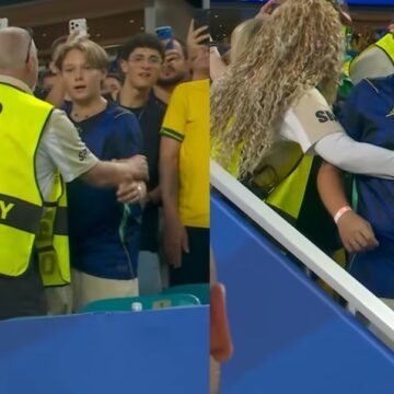Filho de Neymar é barrado ao tentar abraçar o pai após vitória do Brasil na Copa