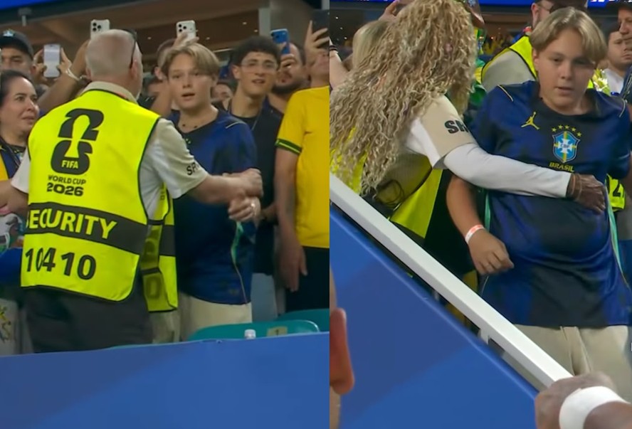Filho de Neymar é barrado ao tentar abraçar o pai após vitória do Brasil na Copa