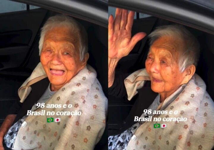 Vovó japonesa de 98 anos viraliza ao comemorar vitória do Brasil: ‘Sou blasireira’