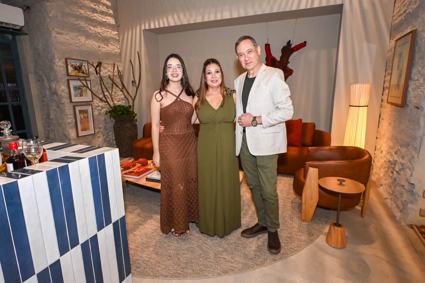 Luiza, Dinah e Moisés Lins