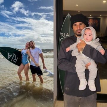 Italo Ferreira abre álbum de viagem com a mulher e o filho de 7 meses; veja fotos