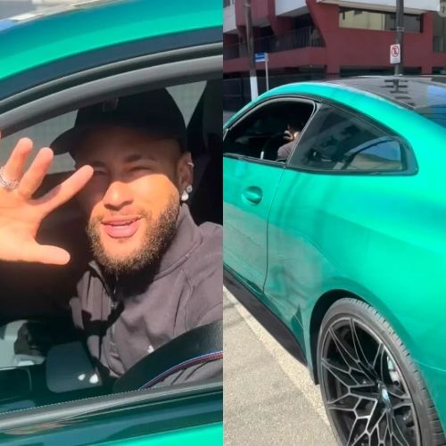 Neymar chega a jogo do Santos com BMW de quase R$ 1 milhão e chama atenção