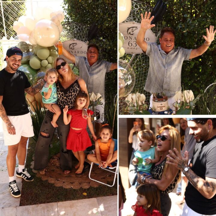 Leonardo celebra 63 anos em festa organizada por Poliana Rocha; veja fotos