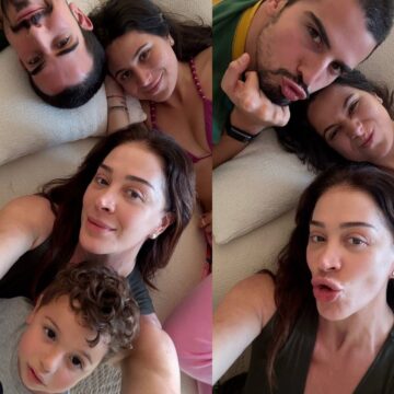 Claudia Raia reúne os três filhos em momento de chamego: ‘Alegria da mãe’