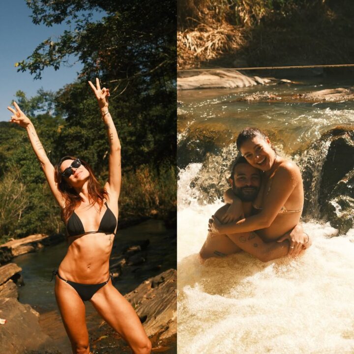 Thaila Ayala aproveita dia de cachoeira com filha e Sophie Charlotte; veja fotos