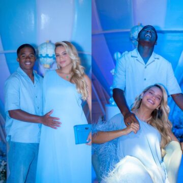 Endrick e Gabriely Miranda abrem álbum do chá de bebê de Kendrick; veja fotos