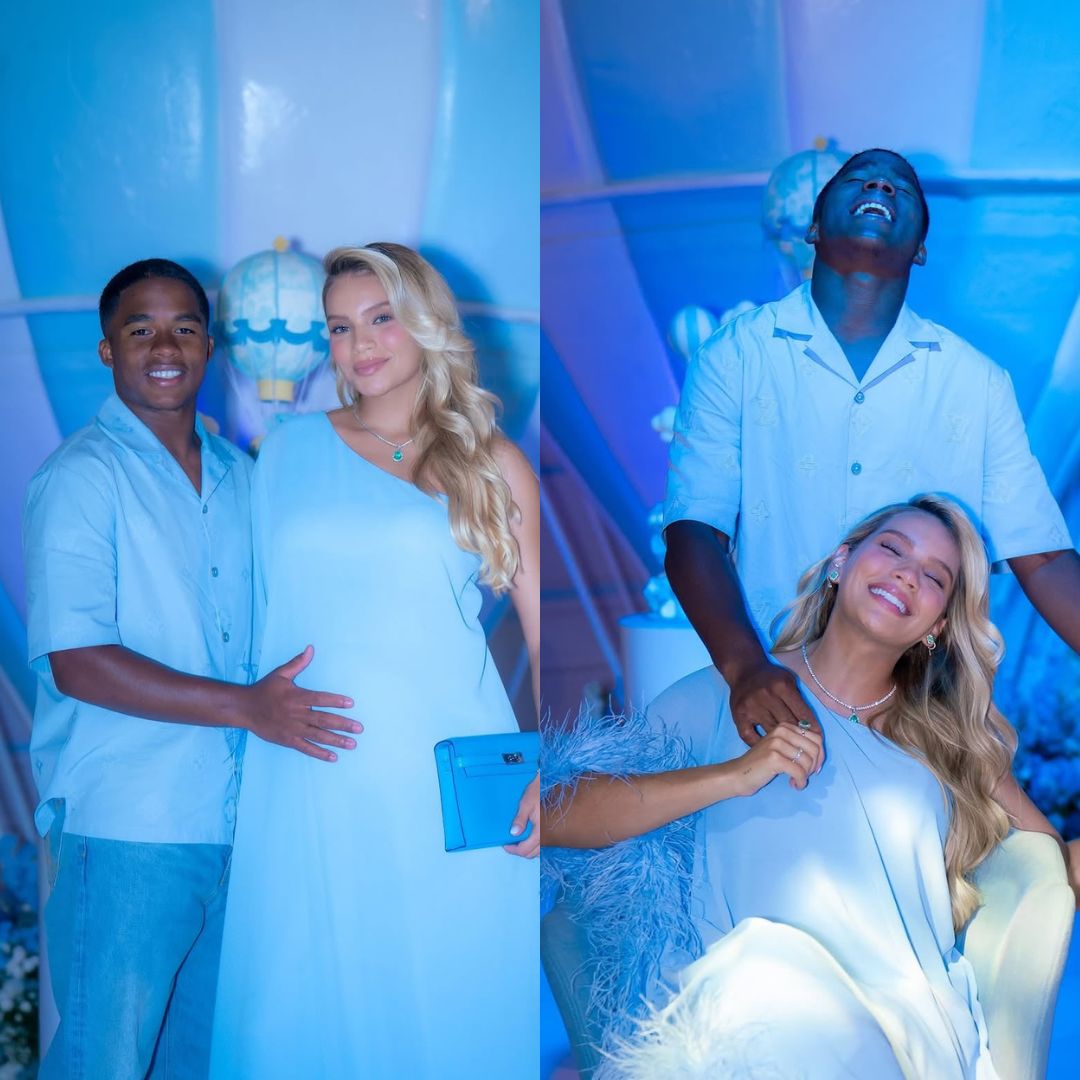 Endrick e Gabriely Miranda abrem álbum do chá de bebê de Kendrick; veja fotos