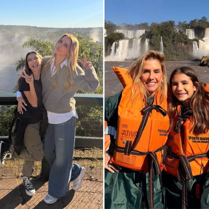 Deborah Secco curte férias nas Cataratas do Iguaçu com a filha Maria Flor