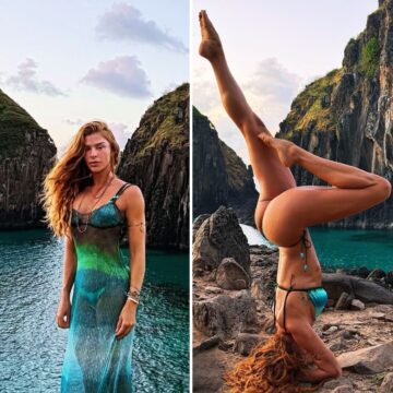 De biquíni, Grazi Massafera encanta web com fotos deslumbrantes em Fernando de Noronha: ‘Sereiona’