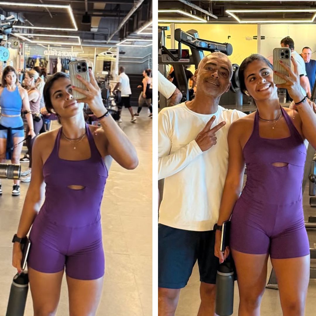 Filha de Romário, Isabella Faria chama atenção em treino com o pai