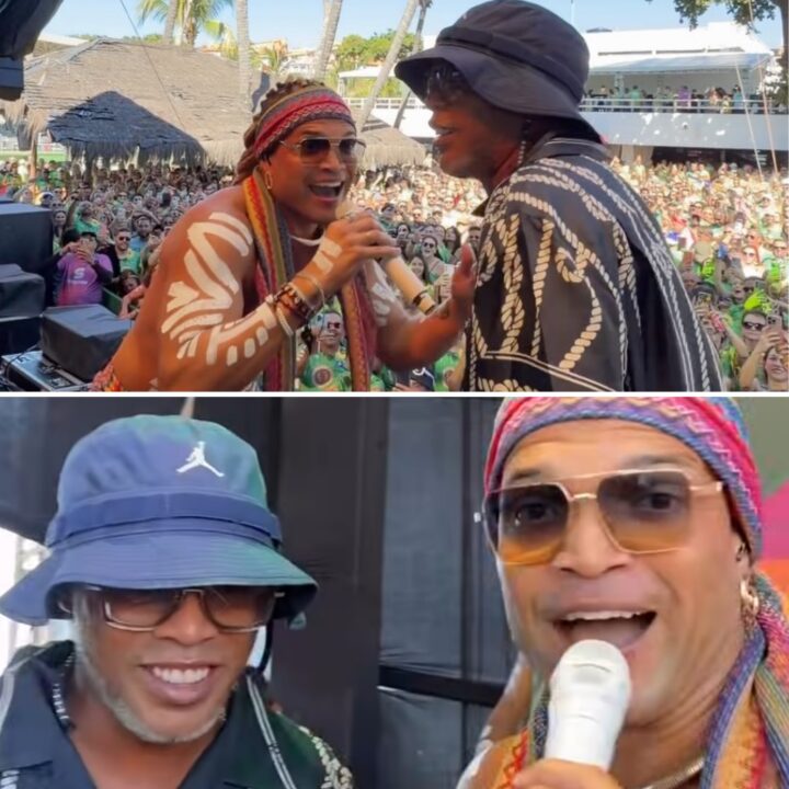 Ronaldinho Gaúcho faz participação especial em show da Timbalada em Fortaleza; assista