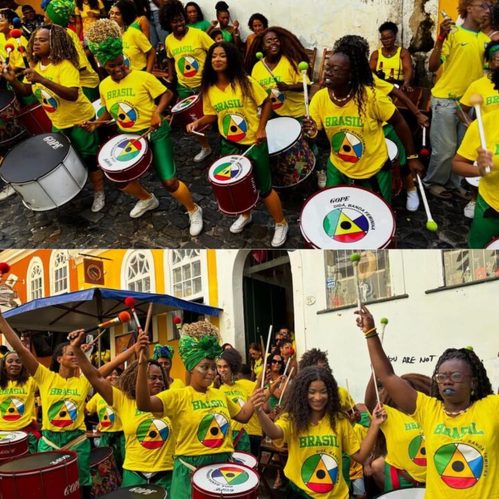 Banda feminina Didá agita o Pelourinho antes de Brasil x Noruega