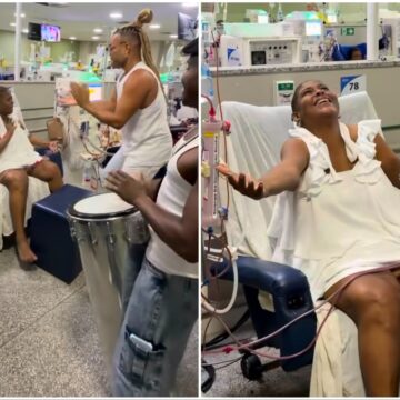 Buja, da Timbalada, emociona paciente ao cantar em hospital de Salvador: ‘A música cura’