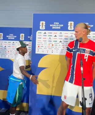 Vídeo: Vini Jr. interrompe coletiva de Haaland e repercute nas redes