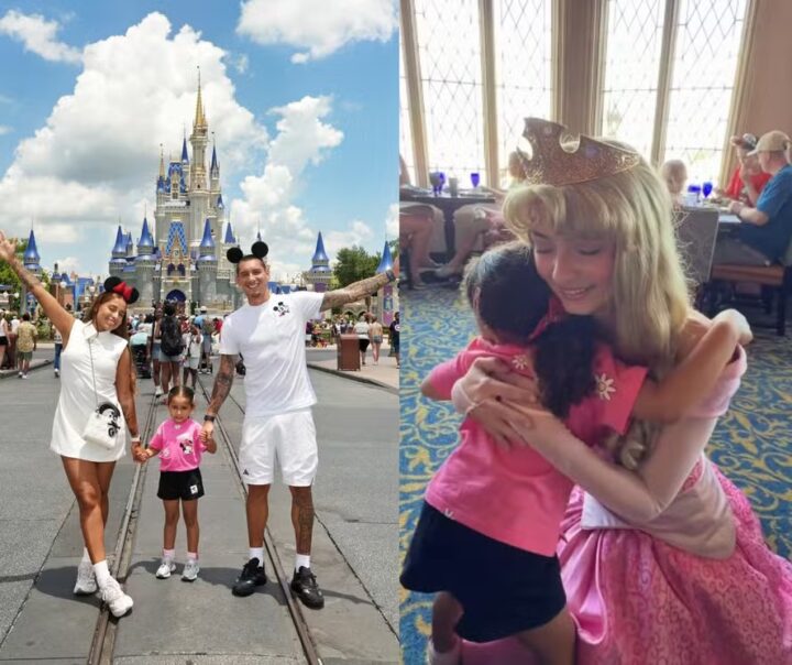 MC Loma e namorado jogador mostram encontro da filha com as princesas na Disney