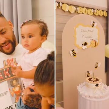 Com o pai presente, Mel, filha de Neymar e Bruna Biancardi, ganha festa de aniversário simples