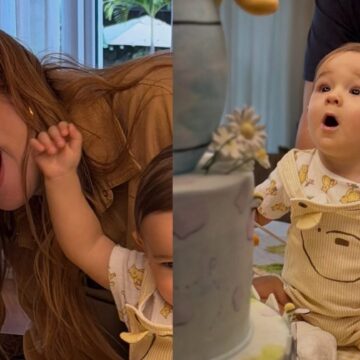 Bolo temático de três andares rouba a cena no aniversário de 1 ano do filho de Dani Calabresa